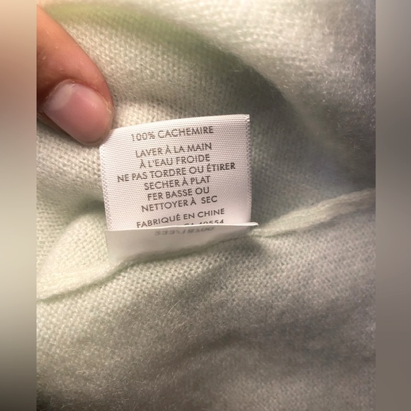 NWT White + Warren Women’s Cashmere V-Neck Tunic Sweater Meadow Green Gift - Picture 4 of 7